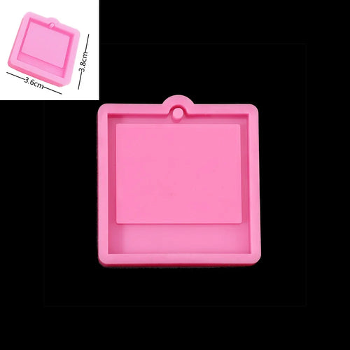 Photo Frame Epoxy Resin Keychain Mold Cat Dog Tag Pendant Silicone