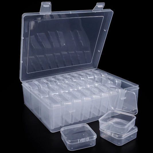 Bead Organizer Box 30Pcs Small Clear Plastic Bead Storage Containers