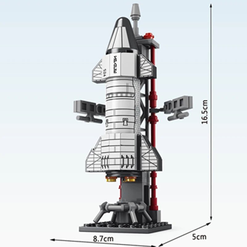 Moc Mini Aviation Manned Rocket Model Building Blocks Space Aerospace