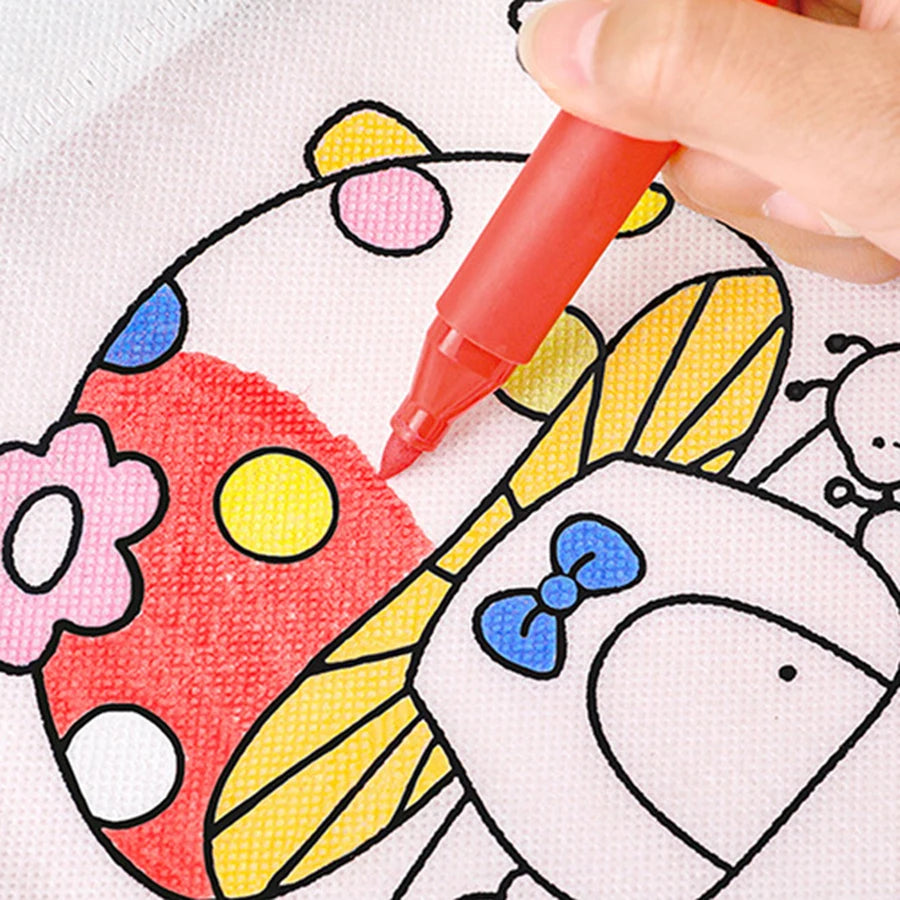 DIY Graffiti Bags with Coloring Marker Painting Non-Woven Gift Bags