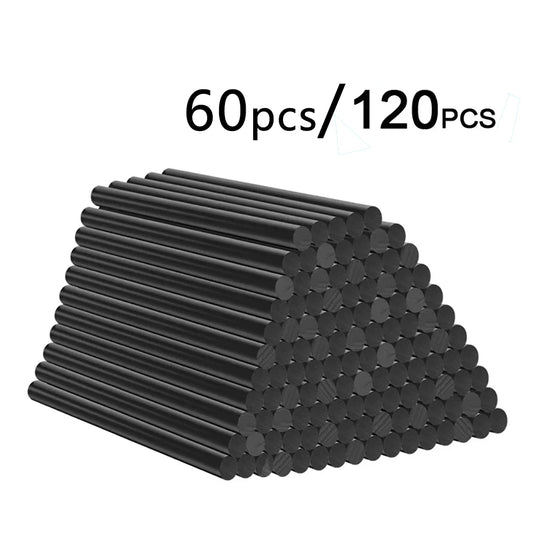 T TOVIA 60pcs/120pcs Black Hot Melt Glue Sticks for Hot Melt Glue Gun