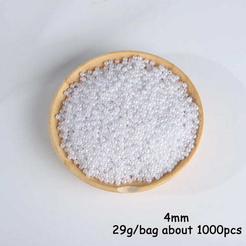 3-20mm 10-1000pcs straight hole ABS imitation pearl beige white