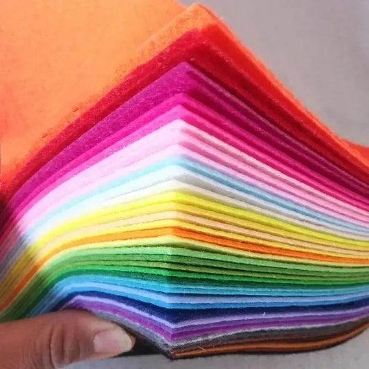 40Pcs Soft Felt Fabric Sheet Assorted Color Patchwork Sewing DIY Craft
