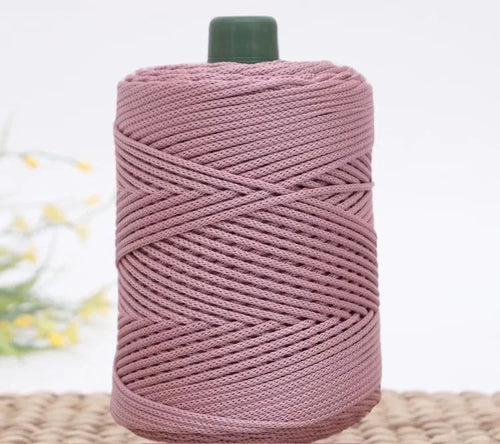 3mm Colored Cotton Cord Twisted Woven Rope Hollow Thread Craft