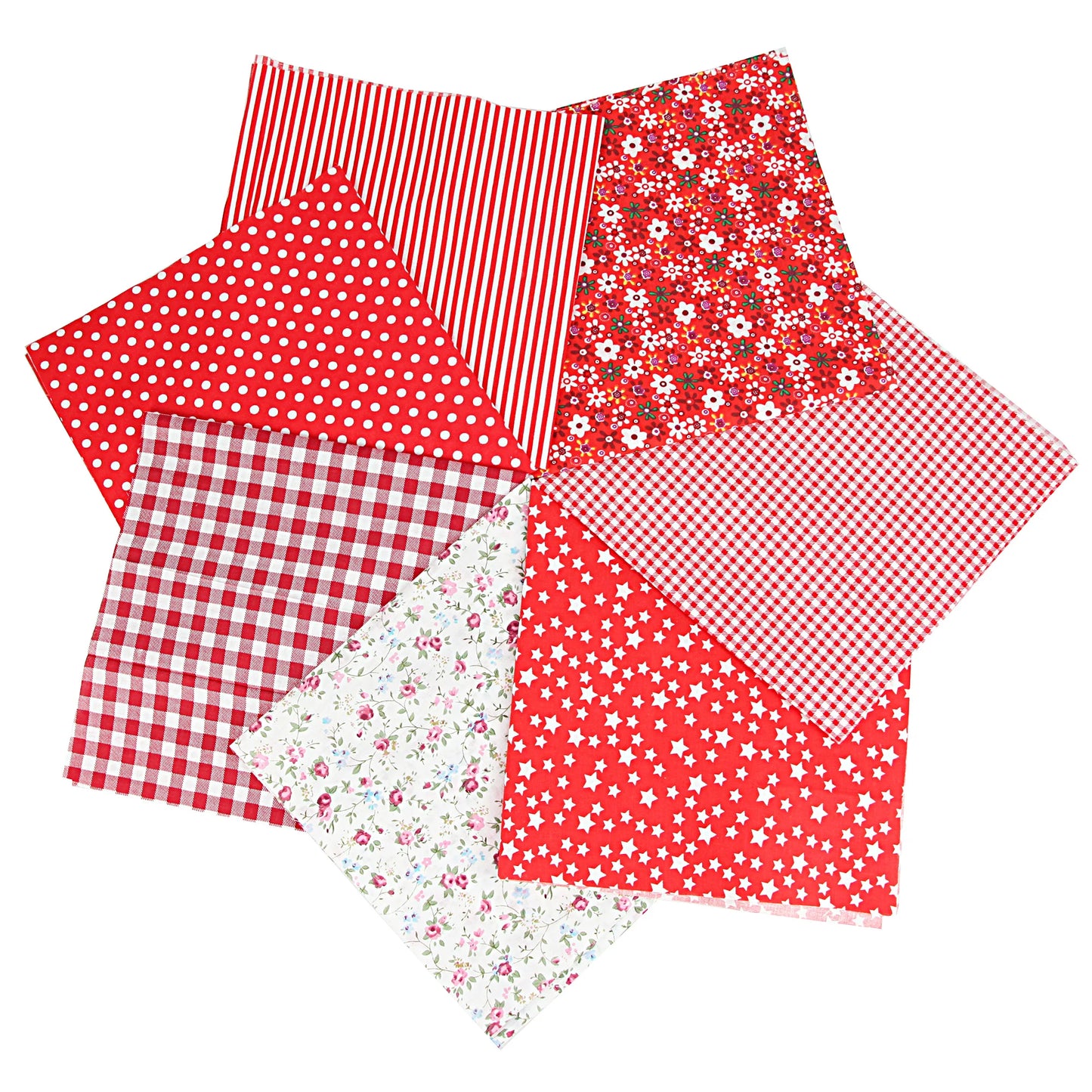 7PCS 25 x 25CM Squares Cotton Craft Fabric Cloths for DIY Bundle