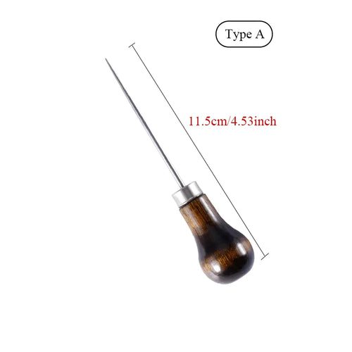 LMDZ Wood Handle Awl Leather Punching Tools Leather Straight Awls Hole