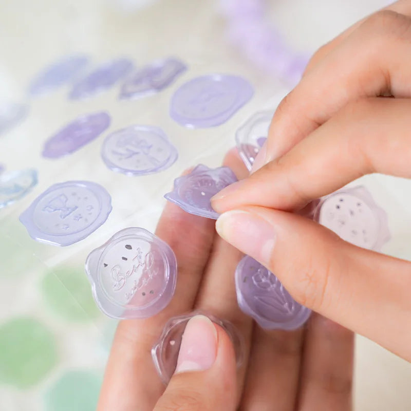 18pcs, Vintage Wax Seal Stamp Stickers, DIY Scrapbooking Journal