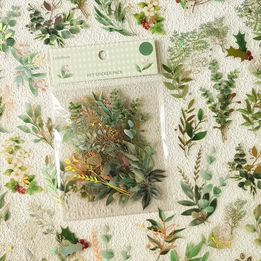 40 pcs Roaming Dreams Vintage INS Flower Plant Stickers Decorative