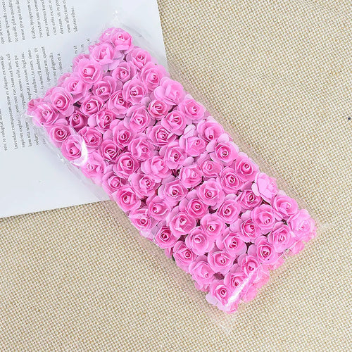 144pcs 2cm Artificial Mini Paper Rose Bouquet for Wedding Party