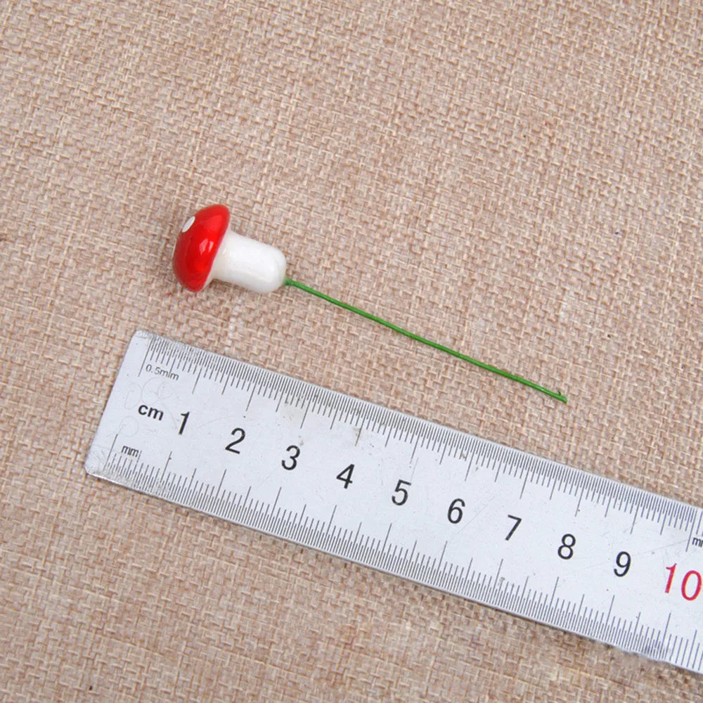 50Pcs Mini Red Coloful Mushroom Garden Dotted Small Potted DIY Toy