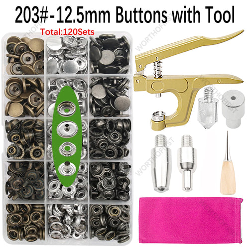 Metal Snap Fasteners Button Kits with Fastener Botones Installation