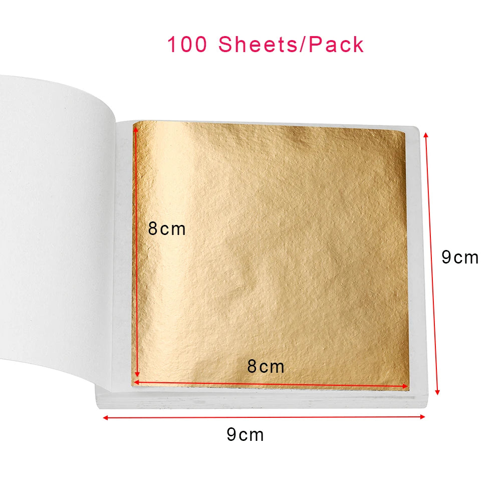 100-200sheets Imitation Gold Foil Paper Leaf Gilding DIY Epoxy Resin