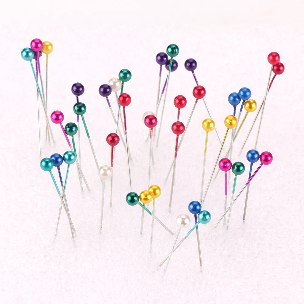 480Pcs Sewing Pins Straight Pins Head Pins Colorful White Round Pearl