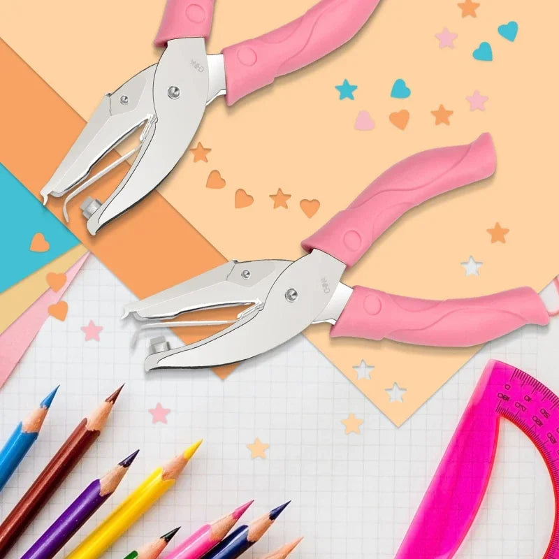 1PC Cute Metal Handheld Paper Punch Scrapbooking Clothes Single Hole