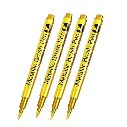 4/6pcs Waterproof Permanent Metallic Brush Paint Marker Pens DIY Resin