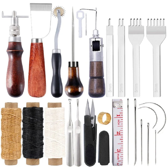 KRABALL Leather Craft Tool Kit Leather Hand Sewing Repair Kit