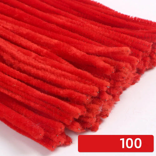 100pcs 30cm Chenille Stems Stick Cleaners Kids Educational Toys