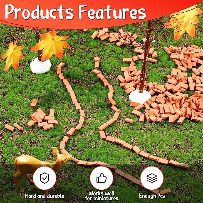 50pcs 1:16 Real Mini Bricks Model, Miniature Figurine Landscaping