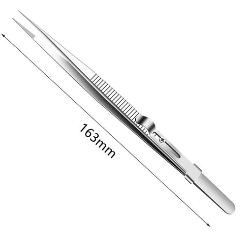 Stainless Steel Precision Tweezers Adjustable Slide Lock Antistatic