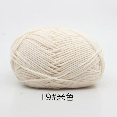 40-50g/Set 4ply Milk Cotton Knitting Yarn Needlework Dyed Lanas For