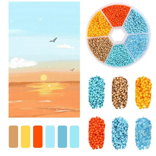 2mm Glass Seed Beads Kit Bracelet Making Kit Small Beads Assortment