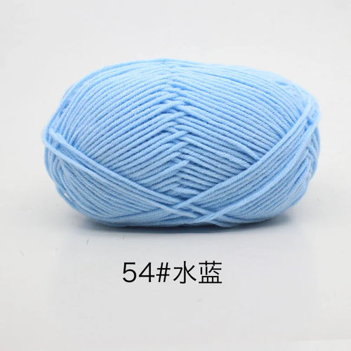 40-50g/Set 4ply Milk Cotton Knitting Yarn Needlework Dyed Lanas For