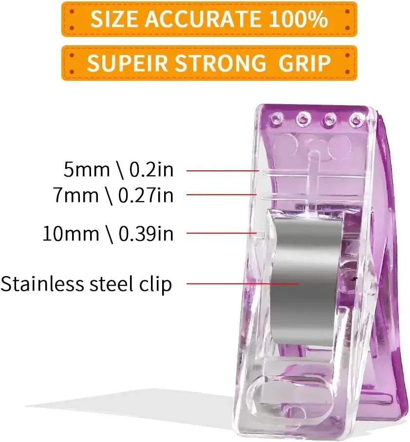 Multipurpose Sewing Clips Assorted Colors, Pack of 50,Small