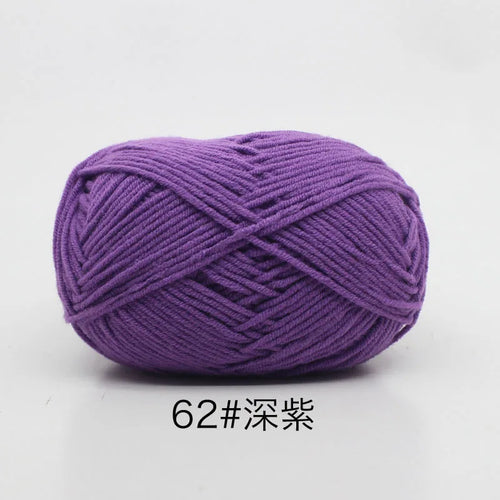 40-50g/Set 4ply Milk Cotton Knitting Yarn Needlework Dyed Lanas For