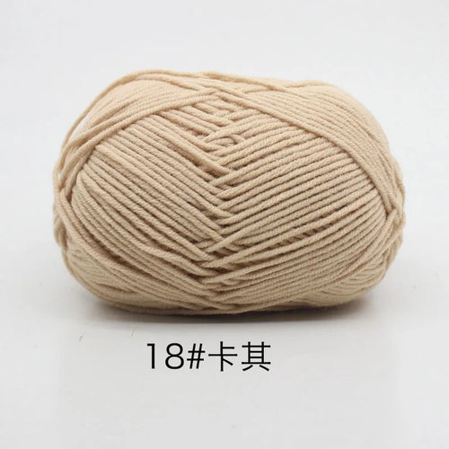40-50g/Set 4ply Milk Cotton Knitting Yarn Needlework Dyed Lanas For
