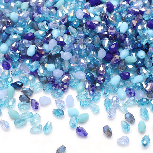 100Pcs/Lot 4x6mm AB Mixed Color Tear Drop Faceted Crystal Glass Beads