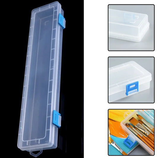 1Pc White Storage Box 33x7x3.5cm For Brushes Painting Pencils