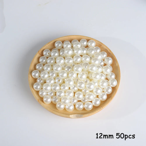 3-20mm 10-1000pcs straight hole ABS imitation pearl beige white