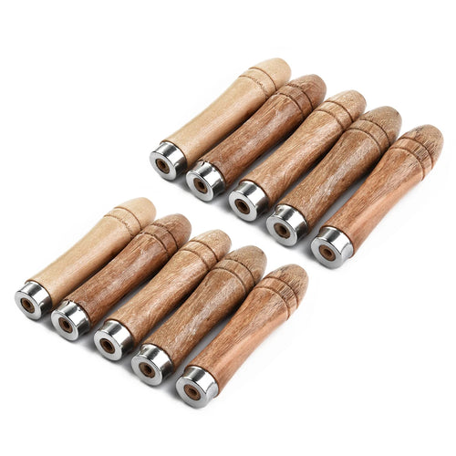 10pc Wooden File Handle Replacement Strong Metal Collar For File Craft