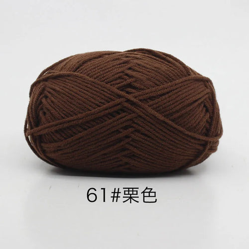 40-50g/Set 4ply Milk Cotton Knitting Yarn Needlework Dyed Lanas For