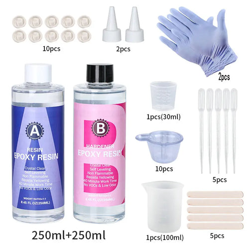 1:1 Crystal Clear Epoxy Resin Kit High Gloss & Bubbles Free Art Resin