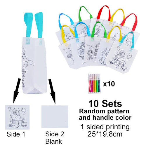 DIY Graffiti Bags with Coloring Marker Painting Non-Woven Gift Bags
