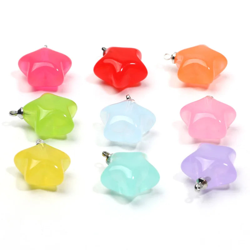 10pcs/lot Mixed Resin Star Charms For Diy Bracelets Necklaces Earrings