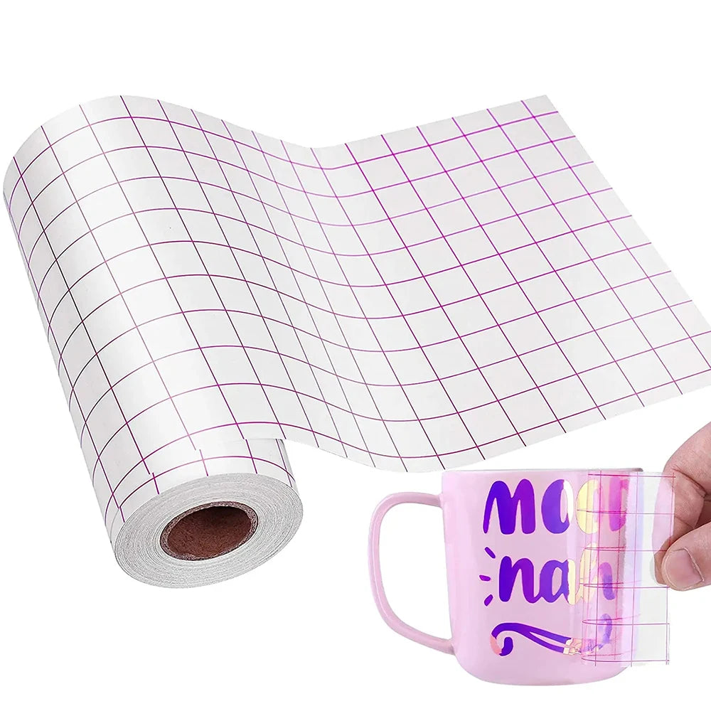 30.5cmx150cm Clear Vinyl Application Tape 2 Color Alignment Grid for