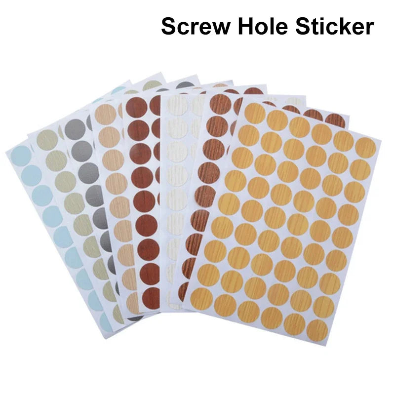 54pcs/Sheet Self Adhesive Furniture Screw Cap Cover Stickers Round