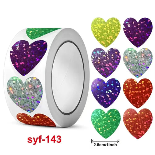 500 Holographic Venus Stickers Per Roll-Perfect for Children's Reward