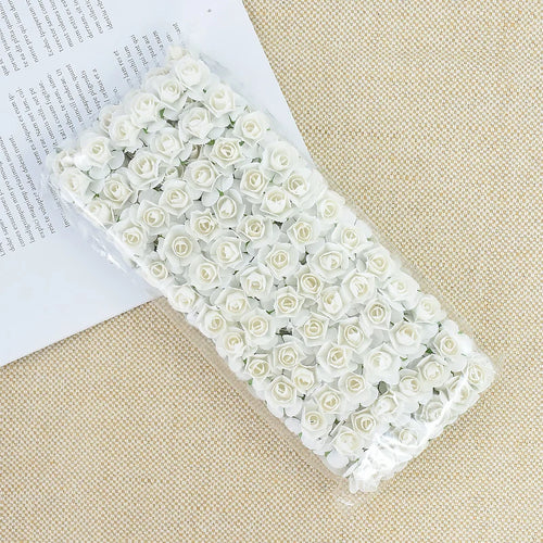 144pcs 2cm Artificial Mini Paper Rose Bouquet for Wedding Party