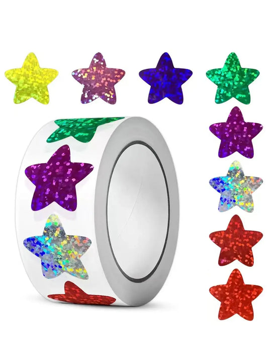 500 Holographic Venus Stickers Per Roll-Perfect for Children's Reward