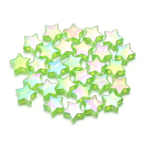 100Pcs/Lot AB Color Acrylic Star Beads Loose Spacer Charms Bead for