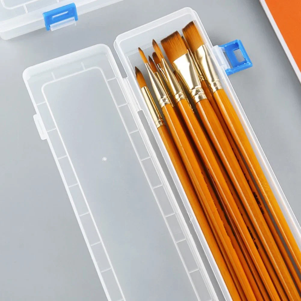 1Pc White Storage Box 33x7x3.5cm For Brushes Painting Pencils