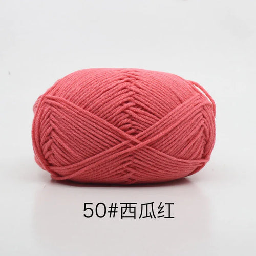 40-50g/Set 4ply Milk Cotton Knitting Yarn Needlework Dyed Lanas For
