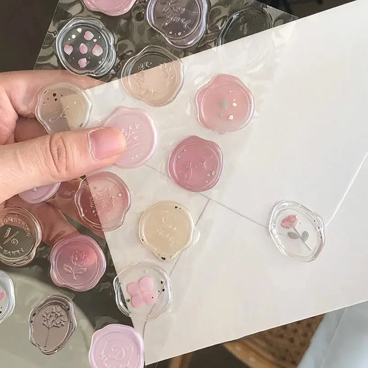 18pcs, Vintage Wax Seal Stamp Stickers, DIY Scrapbooking Journal