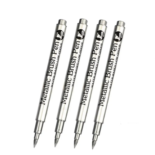 4/6pcs Waterproof Permanent Metallic Brush Paint Marker Pens DIY Resin
