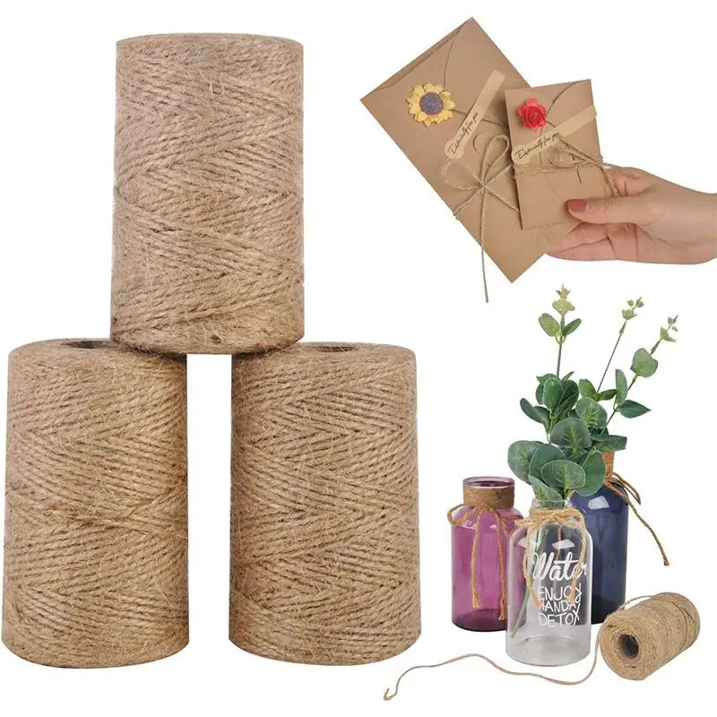 1pc 109 Yards Jute Rope, Jute Twine String, Hemp Cord For DIY Craft,