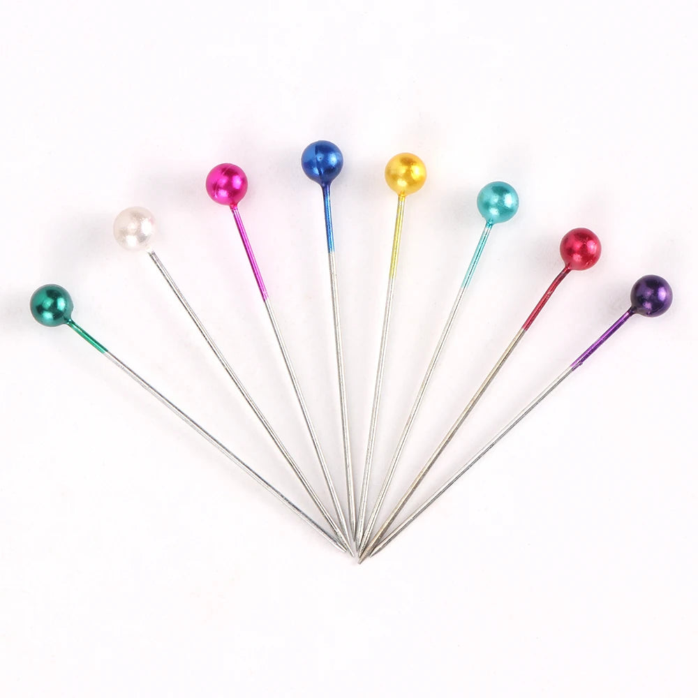 480Pcs Sewing Pins Straight Pins Head Pins Colorful White Round Pearl