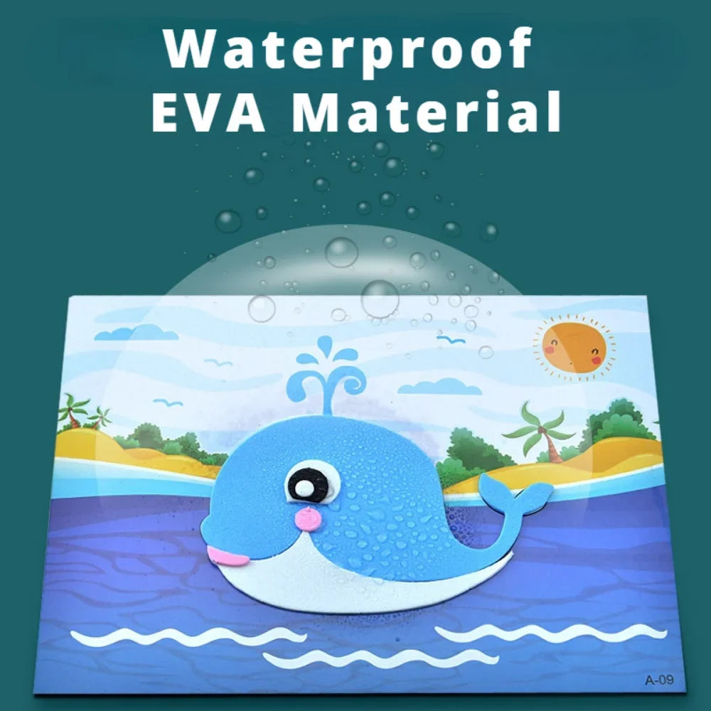 10Pcs 3D EVA Foam Sticker Puzzle Game DIY Cartoon Animal Craft Toys